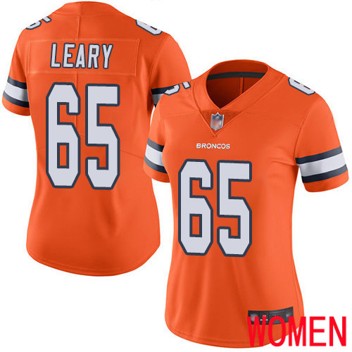 Women Denver Broncos 65 Ronald Leary Limited Orange Rush Vapor Untouchable Football NFL Jersey